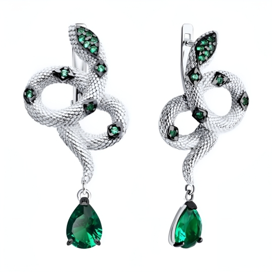 Серьги из серебра с топазами
