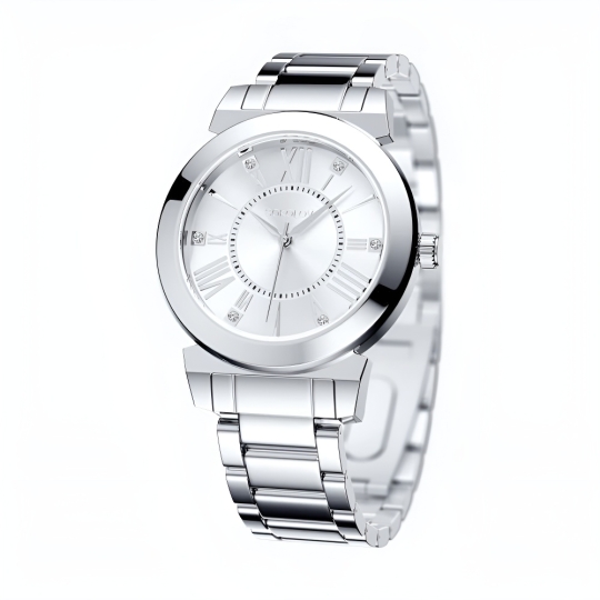Женские стальные часы с фианитами