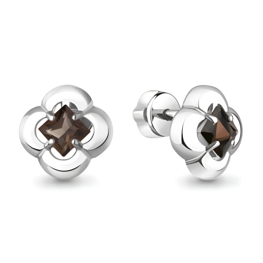 Серьги из серебра с фианитами