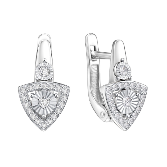 Серьги из серебра с аметистами и фианитами