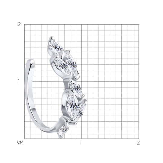Серьги из серебра с фианитами