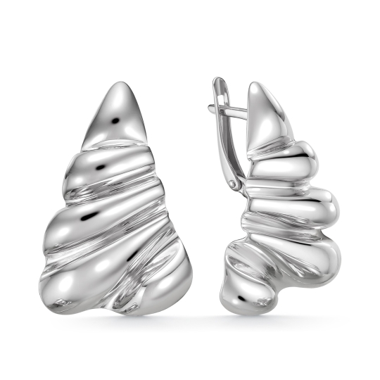 Серьги из серебра с фианитами