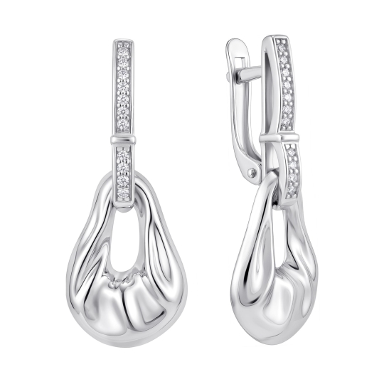 Серьги из серебра с ювелирными кристаллами