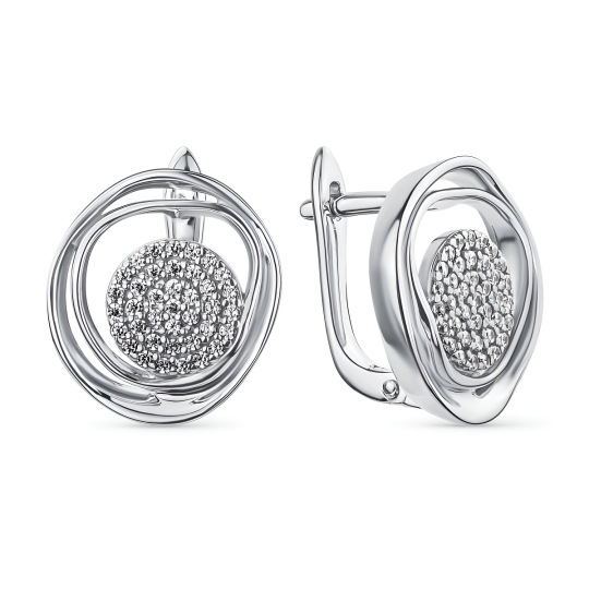 Серьги из серебра с фианитами