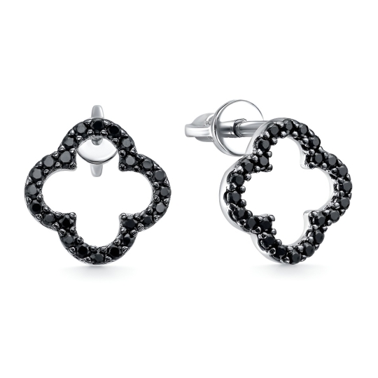 Серьги из серебра с фианитами