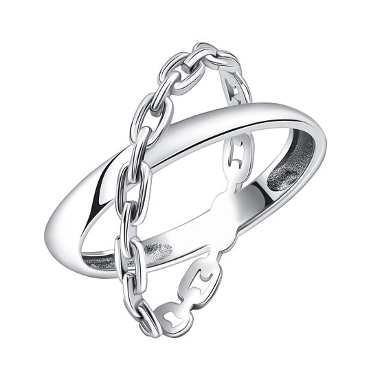 Кольцо из серебра с раухтопазами и фианитами