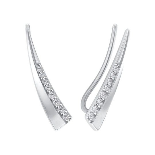 Серьги из серебра с фианитами