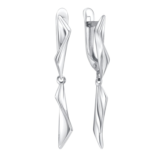 Серьги из серебра с фианитами