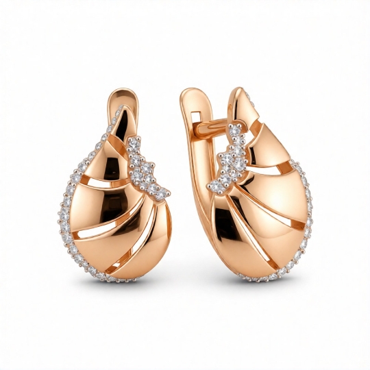Серьги из серебра с фианитами