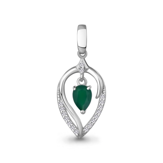 Серьги из серебра с агатами и фианитами