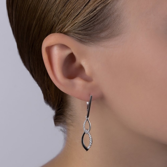 Серьги из серебра с танзанитами