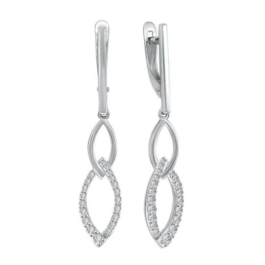 Серьги из серебра с фианитами