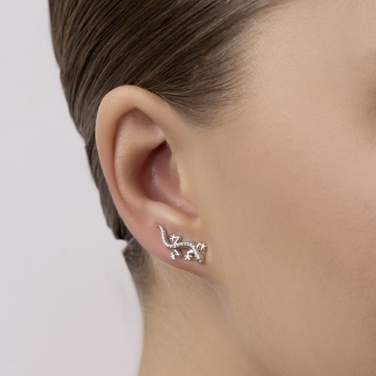 Серьги из серебра с фианитами