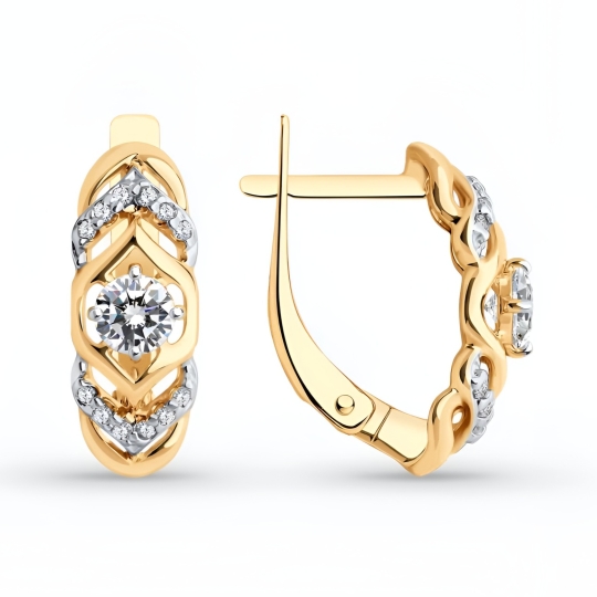 Серьги из серебра с фианитами