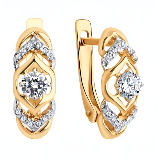 Серьги из серебра с фианитами