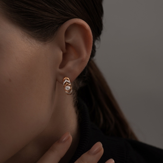 Серьги из серебра с фианитами