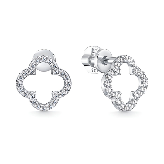 Серьги из серебра с фианитами 