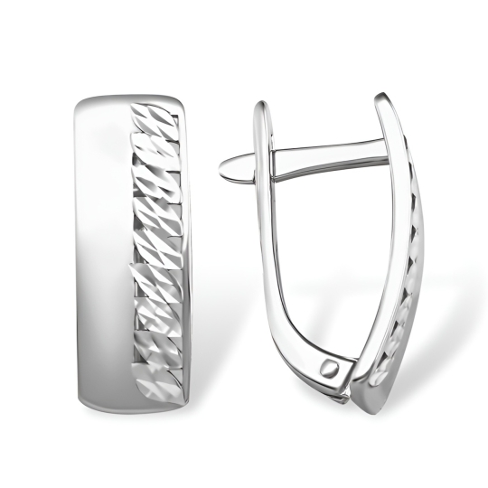 Серьги из серебра с фианитами