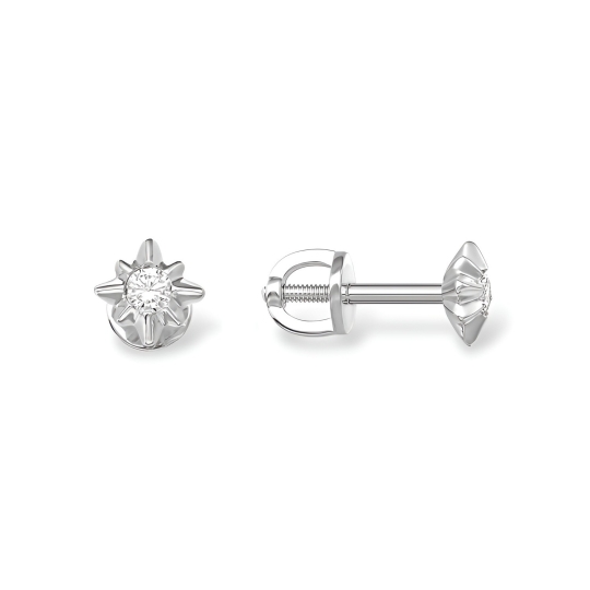 Серьги из серебра с фианитами