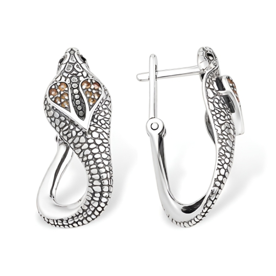 Серьги из серебра с аметистами 