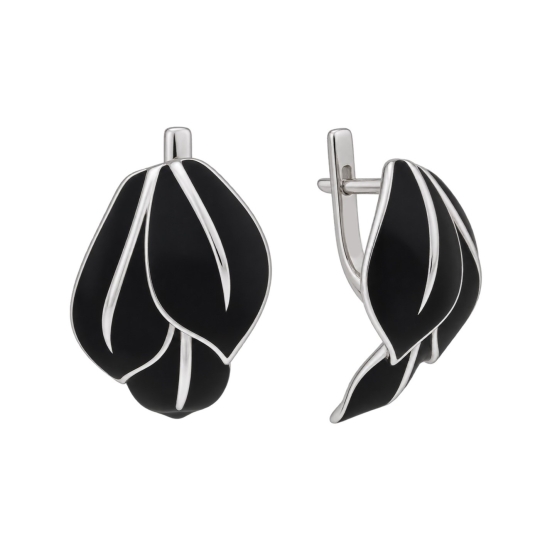 Серьги из серебра с фианитами