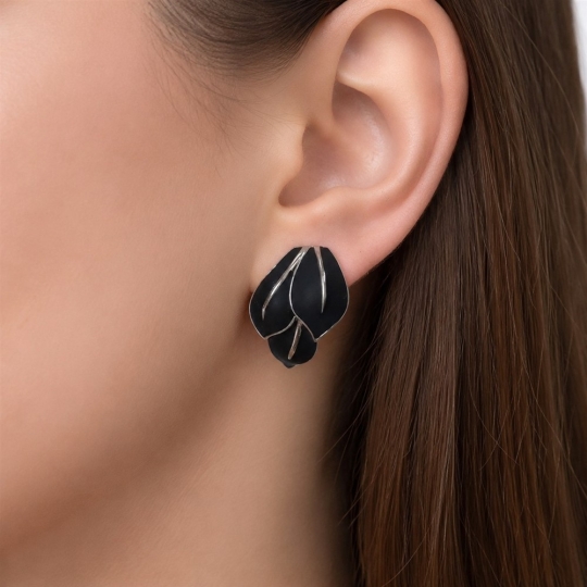 Серьги из серебра с фианитами