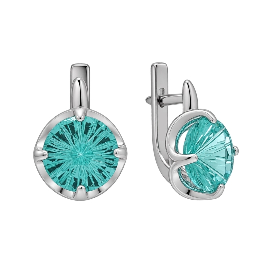 Серьги из серебра с раухтопазами