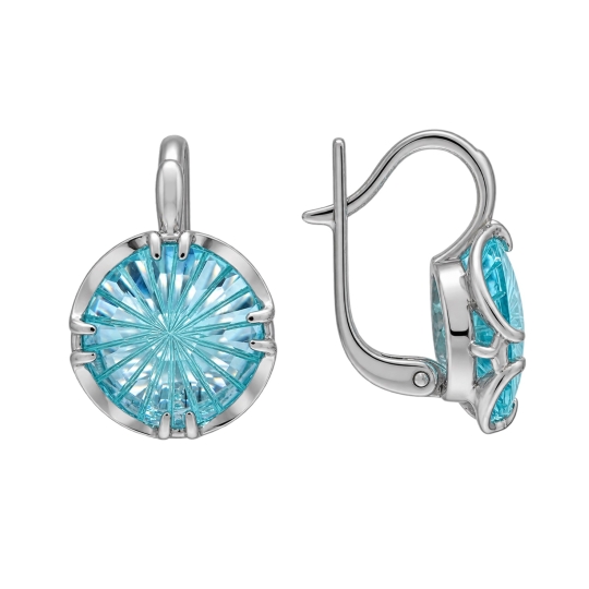 Серьги из серебра с фианитами