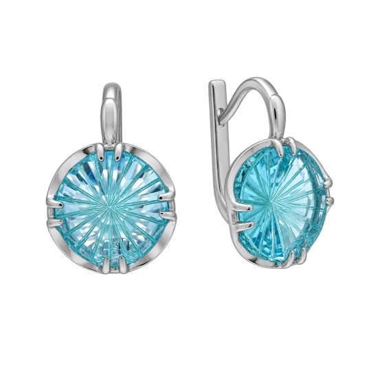 Серьги из серебра с фианитами