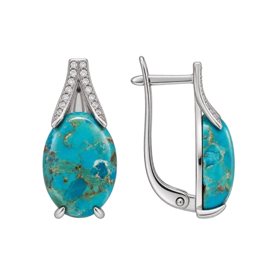 Серьги из серебра с горным хрусталем