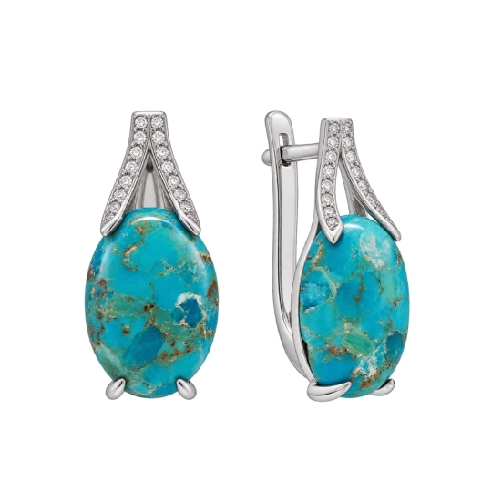 Серьги из серебра с горным хрусталем