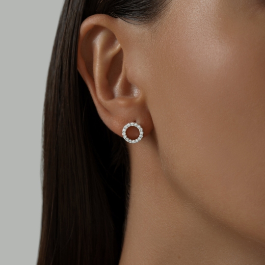 Серьги из серебра с хризолитами