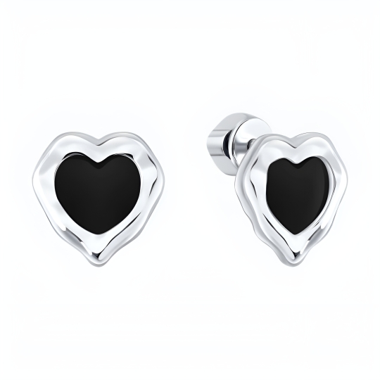 Серьги из серебра с фианитами