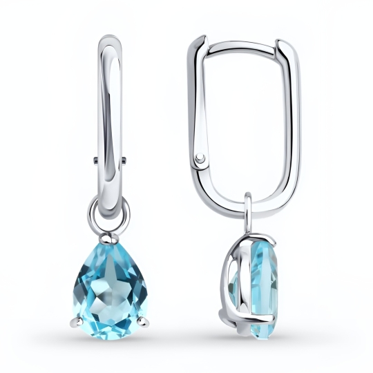 Серьги из серебра с гранатами