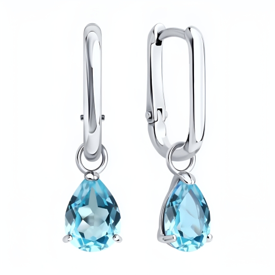 Серьги из серебра с гранатами