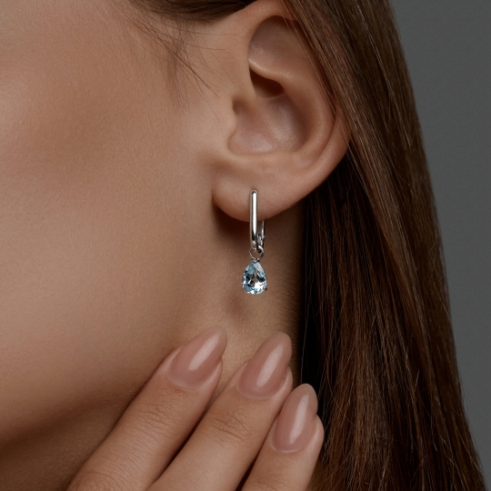 Серьги из серебра с гранатами