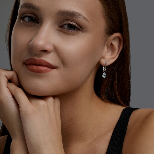 Серьги из серебра с гранатами