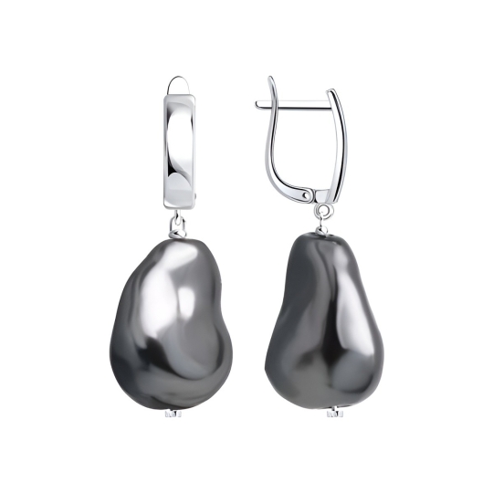 Серьги из серебра с жемчугом