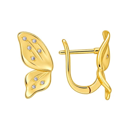 Серьги из серебра с гранатами и фианитами
