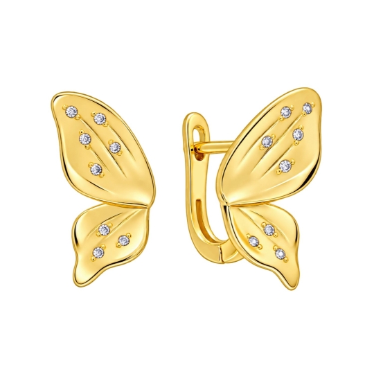 Серьги из серебра с гранатами и фианитами