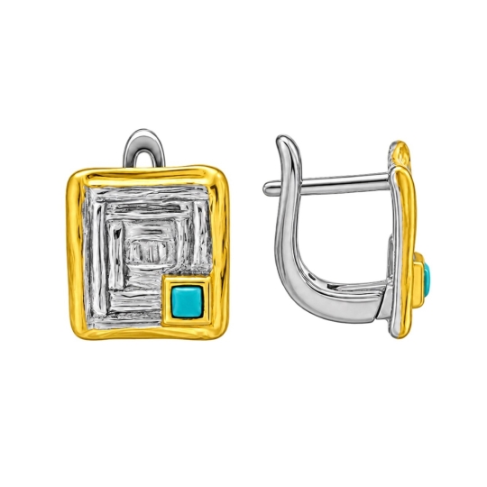 Серьги из серебра с агатами
