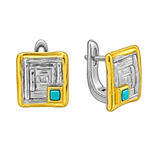 Серьги из серебра с агатами