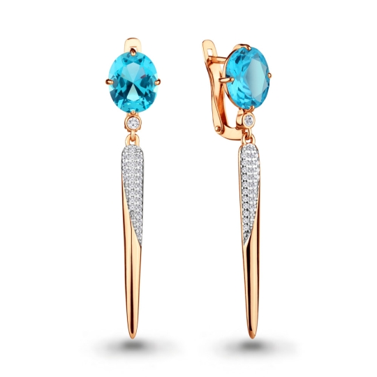 Серьги из серебра с танзанитами