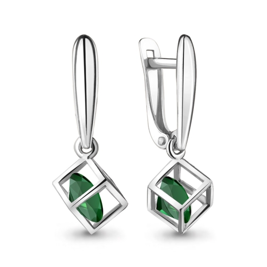 Серьги из серебра с гранатами