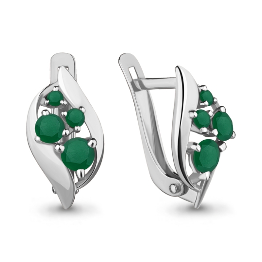 Серьги из серебра с фианитами