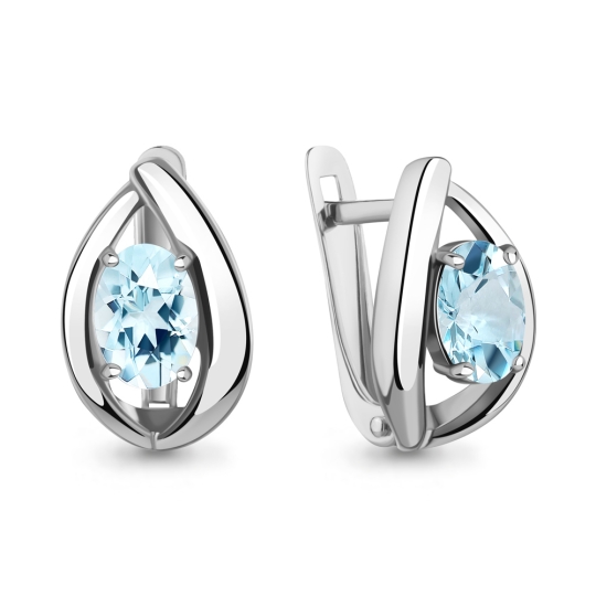 Серьги из серебра с фианитами