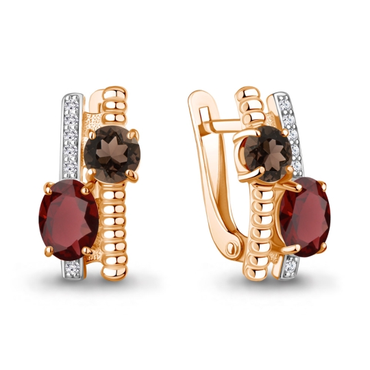 Серьги из серебра с фианитами