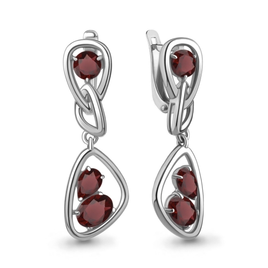 Серьга-кафф из серебра с фианитами 