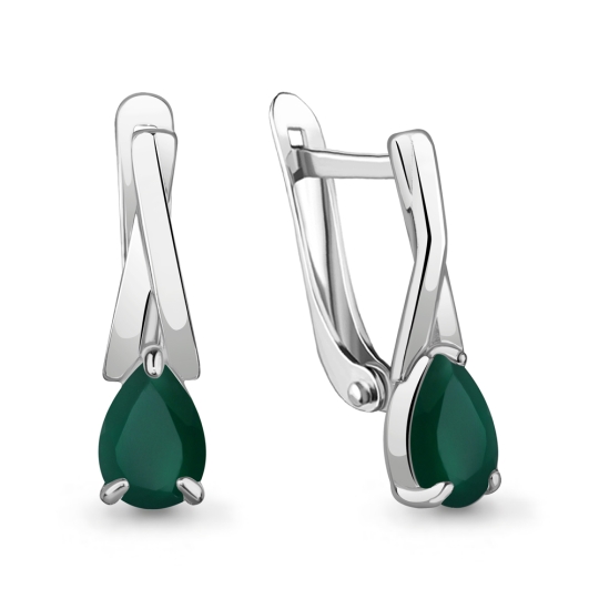 Серьги из серебра с агатами