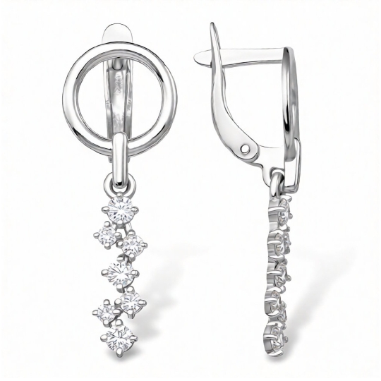 Серьги из серебра с аметистами